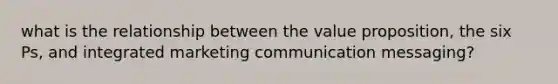what is the relationship between the value proposition, the six Ps, and integrated marketing communication messaging?