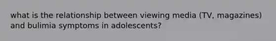 what is the relationship between viewing media (TV, magazines) and bulimia symptoms in adolescents?