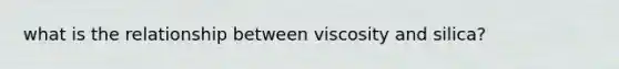 what is the relationship between viscosity and silica?