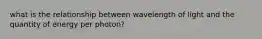 what is the relationship between wavelength of light and the quantity of energy per photon?