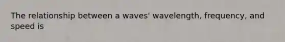 The relationship between a waves' wavelength, frequency, and speed is