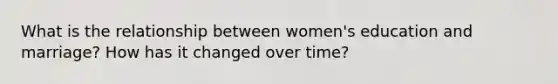 What is the relationship between women's education and marriage? How has it changed over time?