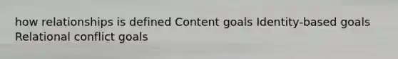 how relationships is defined Content goals Identity-based goals Relational conflict goals
