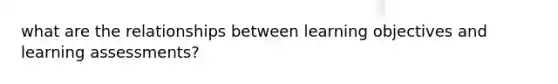 what are the relationships between learning objectives and learning assessments?