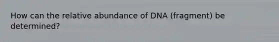 How can the relative abundance of DNA (fragment) be determined?