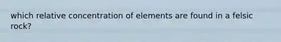 which relative concentration of elements are found in a felsic rock?