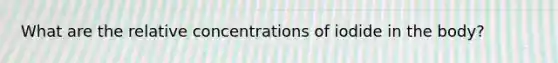 What are the relative concentrations of iodide in the body?