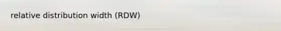 relative distribution width (RDW)