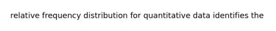 relative frequency distribution for quantitative data identifies the