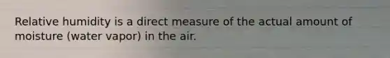 Relative humidity is a direct measure of the actual amount of moisture (water vapor) in the air.