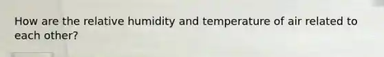 How are the relative humidity and temperature of air related to each other?