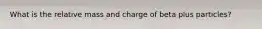 What is the relative mass and charge of beta plus particles?