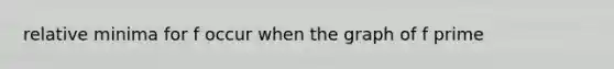 relative minima for f occur when the graph of f prime