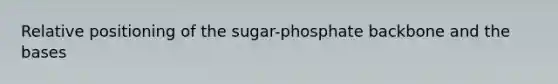 Relative positioning of the sugar-phosphate backbone and the bases