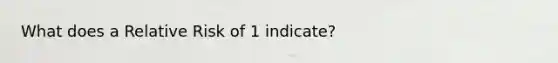 What does a Relative Risk of 1 indicate?