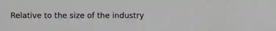 Relative to the size of the industry