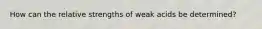 How can the relative strengths of weak acids be determined?
