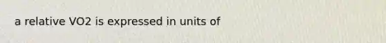 a relative VO2 is expressed in units of