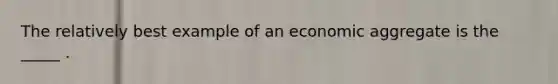 The relatively best example of an economic aggregate is the _____ .