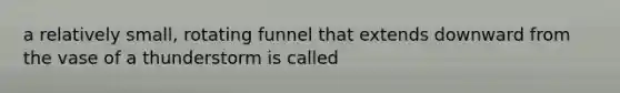 a relatively small, rotating funnel that extends downward from the vase of a thunderstorm is called