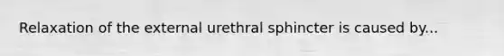 Relaxation of the external urethral sphincter is caused by...