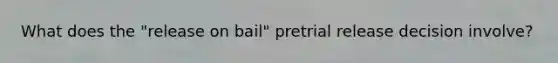 What does the "release on bail" pretrial release decision involve?