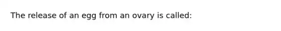 The release of an egg from an ovary is called: