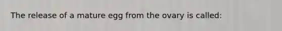 The release of a mature egg from the ovary is called: