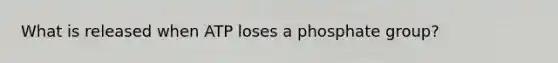 What is released when ATP loses a phosphate group?