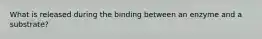 What is released during the binding between an enzyme and a substrate?