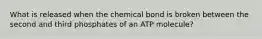 What is released when the chemical bond is broken between the second and third phosphates of an ATP molecule?