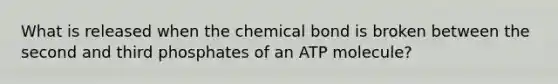 What is released when the chemical bond is broken between the second and third phosphates of an ATP molecule?