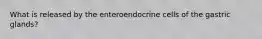 What is released by the enteroendocrine cells of the gastric glands?