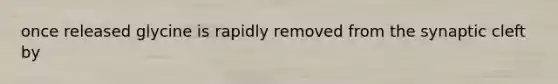once released glycine is rapidly removed from the synaptic cleft by