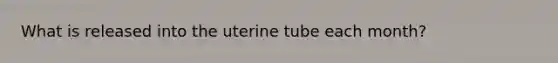 What is released into the uterine tube each month?