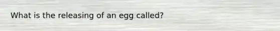 What is the releasing of an egg called?