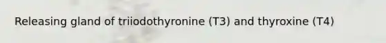 Releasing gland of triiodothyronine (T3) and thyroxine (T4)