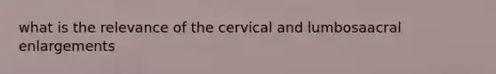 what is the relevance of the cervical and lumbosaacral enlargements