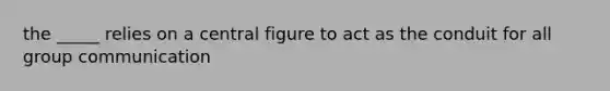 the _____ relies on a central figure to act as the conduit for all group communication