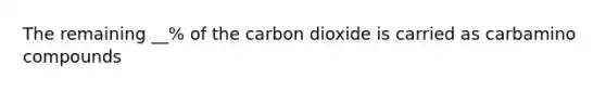 The remaining __% of the carbon dioxide is carried as carbamino compounds