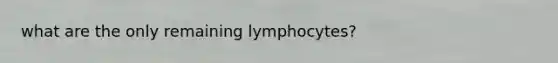 what are the only remaining lymphocytes?