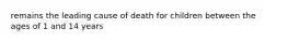 remains the leading cause of death for children between the ages of 1 and 14 years