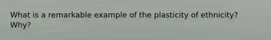 What is a remarkable example of the plasticity of ethnicity? Why?