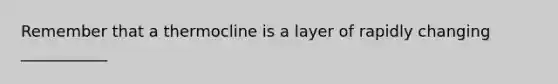 Remember that a thermocline is a layer of rapidly changing ___________