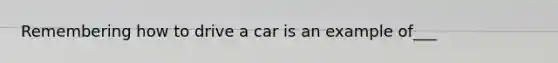 Remembering how to drive a car is an example of___