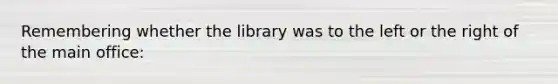 Remembering whether the library was to the left or the right of the main office: