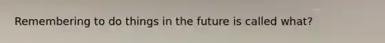 Remembering to do things in the future is called what?