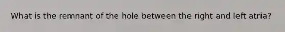 What is the remnant of the hole between the right and left atria?