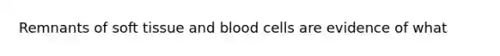 Remnants of soft tissue and blood cells are evidence of what