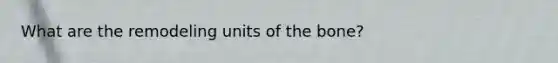 What are the remodeling units of the bone?